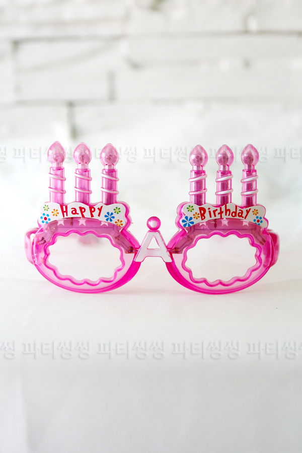 LED 생일안경 핑크파티씽씽LED 생일안경 핑크